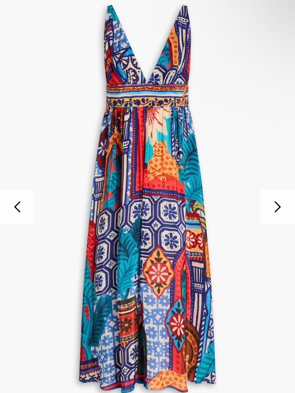 FARM Rio Forest Tile V-Neck Midi Dress - Picture 6 of 6